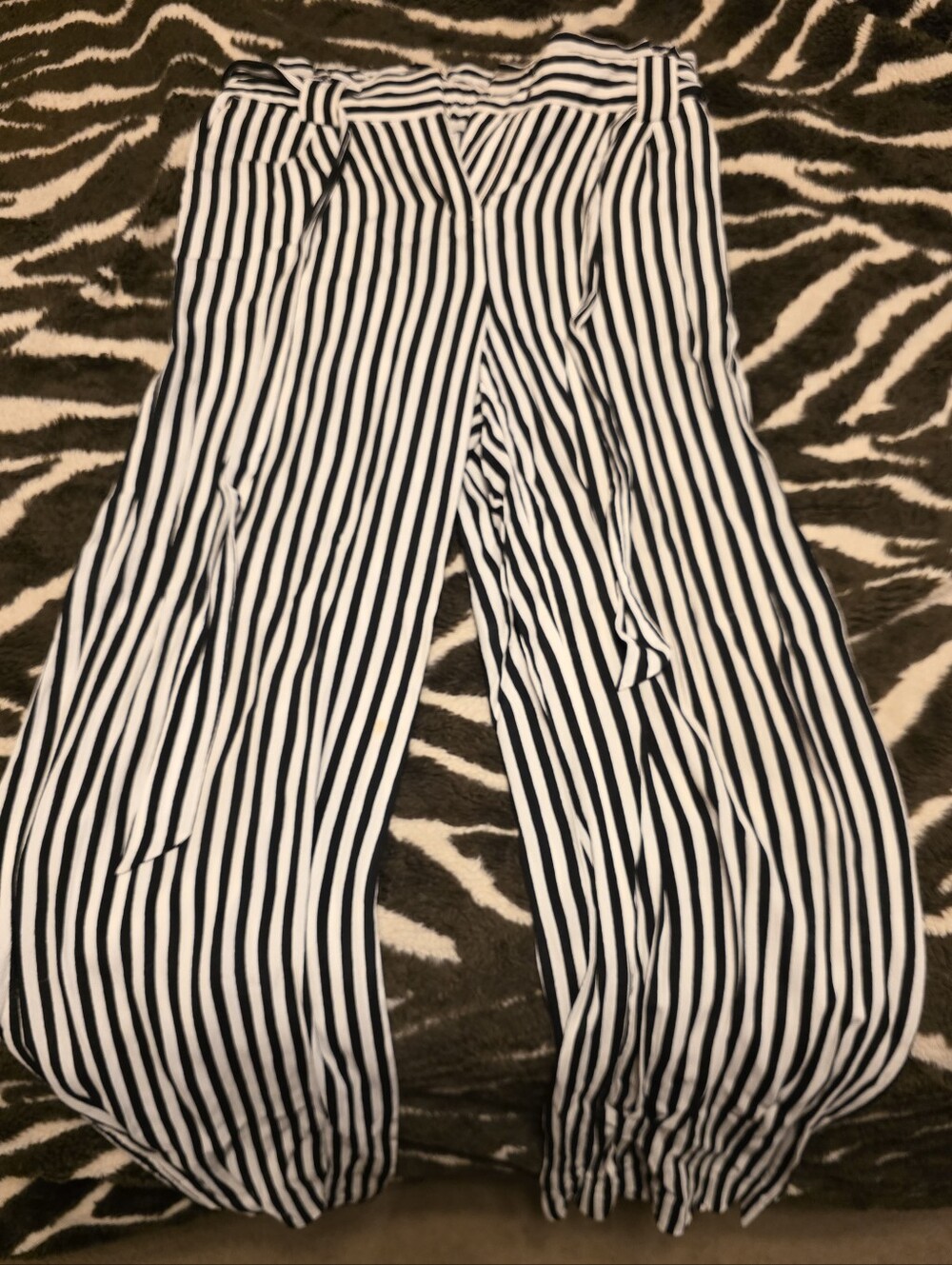 Express Black and White Striped Pants